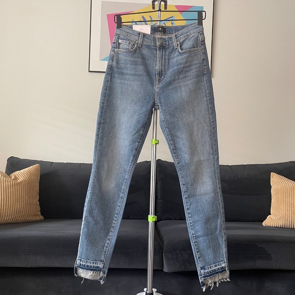 7 For All Mankind Step Hem Cropped Skinny Jeans